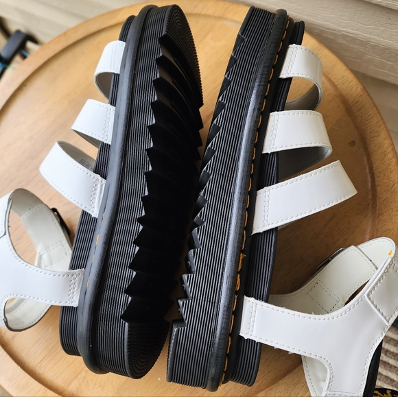 Dr. Martens Blaire patent leather strap white sandals - Picture 13 of 15